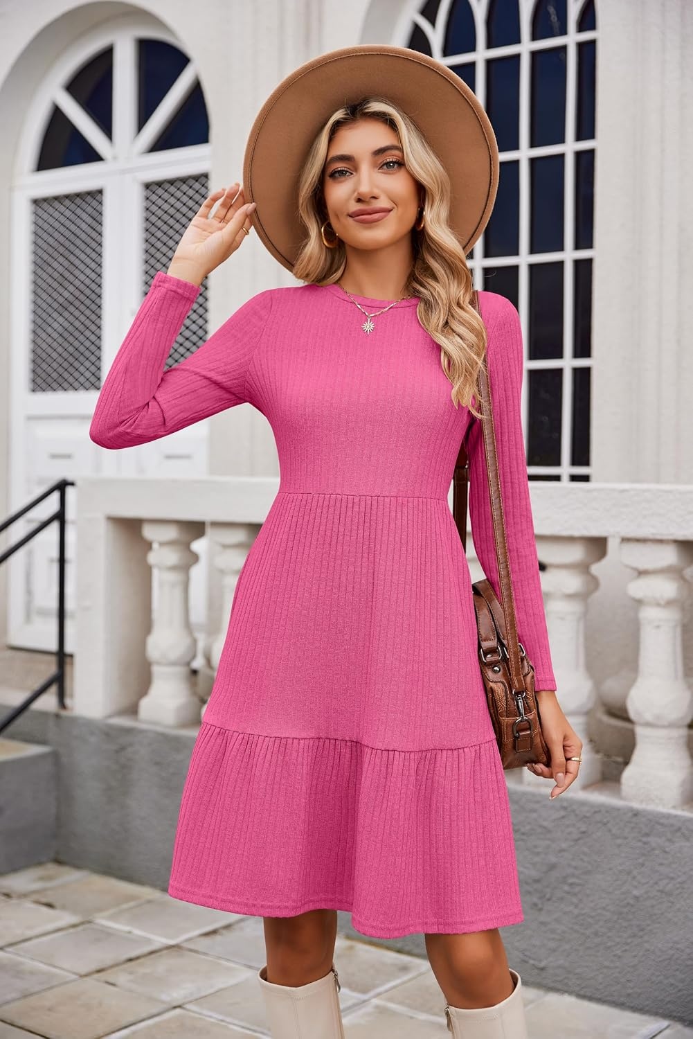 image:imageZeagoo Summer Dresses for Women 2025 Cotton Button Down Short Sleeve Tshirt Dresses Casual Mini Beach Dress0rose Red