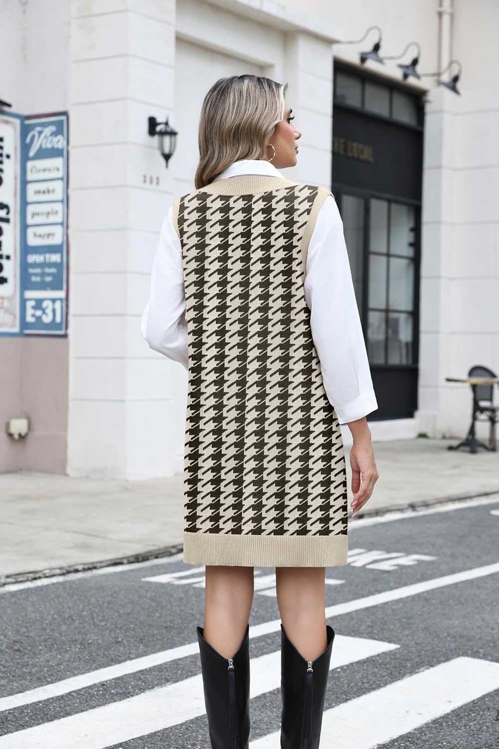 image:imageZeagoo Womens Sweater Vest Dresses Fall Knit V Neck Pullover Sweaters 2026Jh466