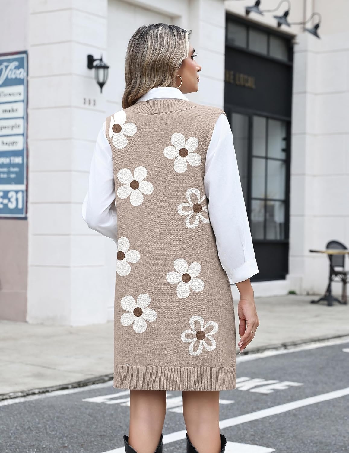 image:imageZeagoo Womens Sweater Vest Dresses Fall Knit V Neck Pullover Sweaters 2026Sf175