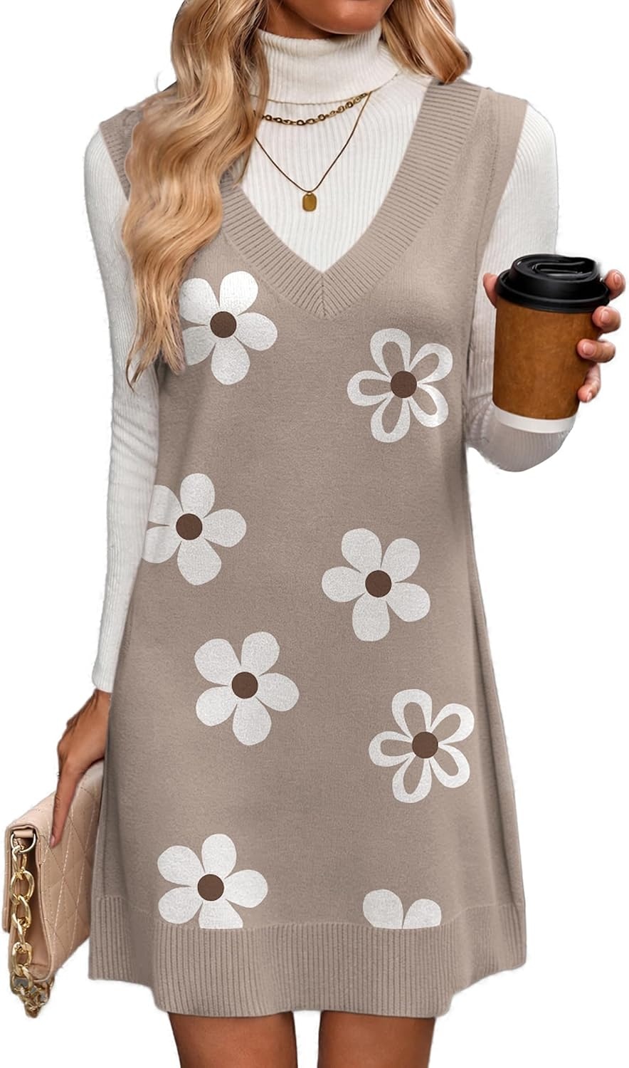 image:imageZeagoo Womens Sweater Vest Dresses Fall Knit V Neck Pullover Sweaters 2026Sf175