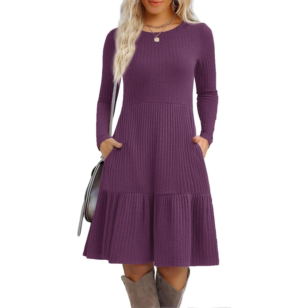 image:imageZeagoo Summer Dresses for Women 2025 Cotton Button Down Short Sleeve Tshirt Dresses Casual Mini Beach DressPurple
