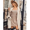 ZEAGOO Women Dresses Spring Fall 2026 Sweater Dress Long Sleeve Casual Knit Dresses with Pockets(Apricot)