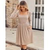 ZEAGOO Women Dresses Spring Fall 2026 Sweater Dress Long Sleeve Casual Knit Dresses with Pockets(Apricot)