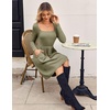ZEAGOO Women Dresses Spring Fall 2026 Sweater Dress Long Sleeve Casual Knit Dresses with Pockets(Army Green)