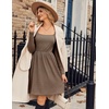 ZEAGOO Women Dresses Spring Fall 2026 Sweater Dress Long Sleeve Casual Knit Dresses with Pockets(Brown)