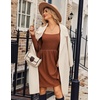 ZEAGOO Women Dresses Spring Fall 2026 Sweater Dress Long Sleeve Casual Knit Dresses with Pockets(Caramel)