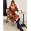 ZEAGOO Women Dresses Spring Fall 2026 Sweater Dress Long Sleeve Casual Knit Dresses with Pockets(Caramel)
