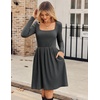 ZEAGOO Women Dresses Spring Fall 2026 Sweater Dress Long Sleeve Casual Knit Dresses with Pockets(Dark Grey)