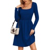 ZEAGOO Women Dresses Spring Fall 2026 Sweater Dress Long Sleeve Casual Knit Dresses with Pockets(Navy Blue)
