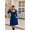 ZEAGOO Women Dresses Spring Fall 2026 Sweater Dress Long Sleeve Casual Knit Dresses with Pockets(Navy Blue)