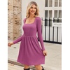 ZEAGOO Women Dresses Spring Fall 2026 Sweater Dress Long Sleeve Casual Knit Dresses with Pockets(Purple)