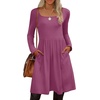 ZEAGOO Women Dresses Spring Fall 2026 Sweater Dress Long Sleeve Casual Knit Dresses with Pockets(Purple)