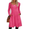 ZEAGOO Women Dresses Spring Fall 2026 Sweater Dress Long Sleeve Casual Knit Dresses with Pockets(Red)