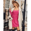 ZEAGOO Women Dresses Spring Fall 2026 Sweater Dress Long Sleeve Casual Knit Dresses with Pockets(Red)