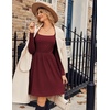 ZEAGOO Women Dresses Spring Fall 2026 Sweater Dress Long Sleeve Casual Knit Dresses with Pockets(Wine Red)