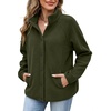 Zeagoo Fleece Jackets for Women Fall Clothe Button Winter Coat with Pockets(Army Green)