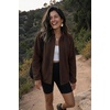 Zeagoo Fleece Jackets for Women Fall Clothe Button Winter Coat with Pockets(Brown)