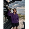 Zeagoo Fleece Jackets for Women Fall Clothe Button Winter Coat with Pockets(Dark Purple)
