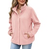 Zeagoo Fleece Jackets for Women Fall Clothe Button Winter Coat with Pockets(Pink)
