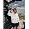 Zeagoo Fleece Jackets for Women Fall Clothe Button Winter Coat with Pockets(White)
