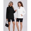 Zeagoo Fleece Jackets for Women Fall Clothe Button Winter Coat with Pockets(White)