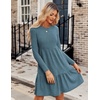 Zeagoo Summer Dresses for Women 2025 Cotton Button Down Short Sleeve Tshirt Dresses Casual Mini Beach Dress(Blue)