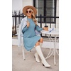 Zeagoo Summer Dresses for Women 2025 Cotton Button Down Short Sleeve Tshirt Dresses Casual Mini Beach Dress(Blue)