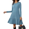 Zeagoo Summer Dresses for Women 2025 Cotton Button Down Short Sleeve Tshirt Dresses Casual Mini Beach Dress(Blue)