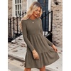 Zeagoo Summer Dresses for Women 2025 Cotton Button Down Short Sleeve Tshirt Dresses Casual Mini Beach Dress(Brown)