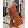 Zeagoo Summer Dresses for Women 2025 Cotton Button Down Short Sleeve Tshirt Dresses Casual Mini Beach Dress(Caramel Color)