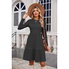Zeagoo Summer Dresses for Women 2025 Cotton Button Down Short Sleeve Tshirt Dresses Casual Mini Beach Dress(Dark Grey)