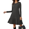Zeagoo Summer Dresses for Women 2025 Cotton Button Down Short Sleeve Tshirt Dresses Casual Mini Beach Dress(Dark Grey)