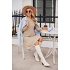 Zeagoo Summer Dresses for Women 2025 Cotton Button Down Short Sleeve Tshirt Dresses Casual Mini Beach Dress(Light Khaki)