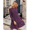 Zeagoo Summer Dresses for Women 2025 Cotton Button Down Short Sleeve Tshirt Dresses Casual Mini Beach Dress(Purple)