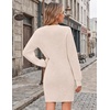 Zeagoo Sweater Dresses for Women 2026 Fall Winter Long Sleeve Bodycon Dress(Apricot)