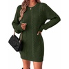 Zeagoo Sweater Dresses for Women 2026 Fall Winter Long Sleeve Bodycon Dress(Army Green)
