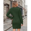 Zeagoo Sweater Dresses for Women 2026 Fall Winter Long Sleeve Bodycon Dress(Army Green)