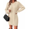 Zeagoo Sweater Dresses for Women 2026 Fall Winter Long Sleeve Bodycon Dress(Beige)