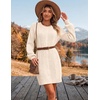 Zeagoo Sweater Dresses for Women 2026 Fall Winter Long Sleeve Bodycon Dress(Beige)