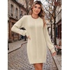 Zeagoo Sweater Dresses for Women 2026 Fall Winter Long Sleeve Bodycon Dress(Beige)