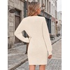 Zeagoo Sweater Dresses for Women 2026 Fall Winter Long Sleeve Bodycon Dress(Beige)