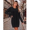 Zeagoo Sweater Dresses for Women 2026 Fall Winter Long Sleeve Bodycon Dress(Black)