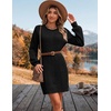 Zeagoo Sweater Dresses for Women 2026 Fall Winter Long Sleeve Bodycon Dress(Black)