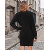 Zeagoo Sweater Dresses for Women 2026 Fall Winter Long Sleeve Bodycon Dress(Black)