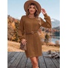 Zeagoo Sweater Dresses for Women 2026 Fall Winter Long Sleeve Bodycon Dress(Brown)