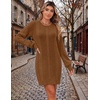 Zeagoo Sweater Dresses for Women 2026 Fall Winter Long Sleeve Bodycon Dress(Brown)