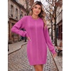 Zeagoo Sweater Dresses for Women 2026 Fall Winter Long Sleeve Bodycon Dress(Cherry)