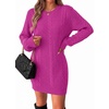 Zeagoo Sweater Dresses for Women 2026 Fall Winter Long Sleeve Bodycon Dress(Cherry)