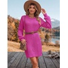 Zeagoo Sweater Dresses for Women 2026 Fall Winter Long Sleeve Bodycon Dress(Cherry)