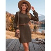 Zeagoo Sweater Dresses for Women 2026 Fall Winter Long Sleeve Bodycon Dress(Coffee)